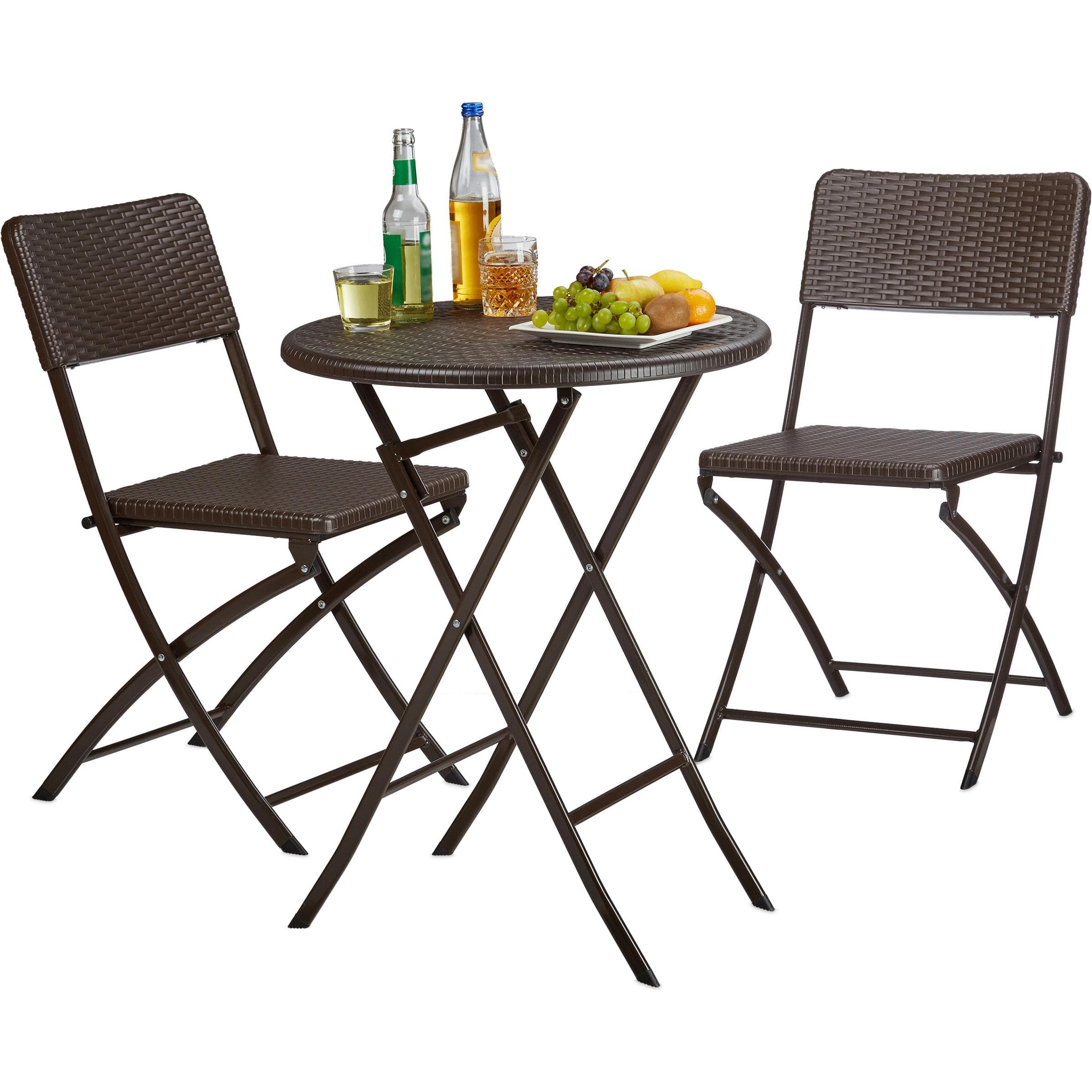 Relaxdays, Gartentisch + Balkontisch, Gartenmöbel Set