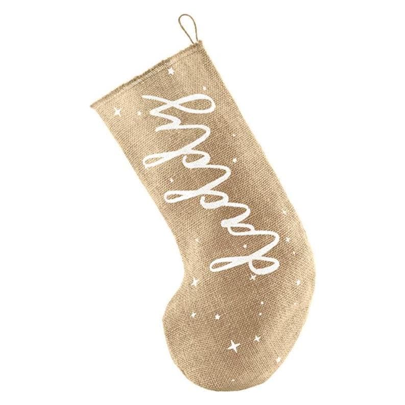 Partydeco, Weihnachtsdeko, Decorative stocking Daddy, white, 23x39.5cm (1 pkt / 1 pc.)