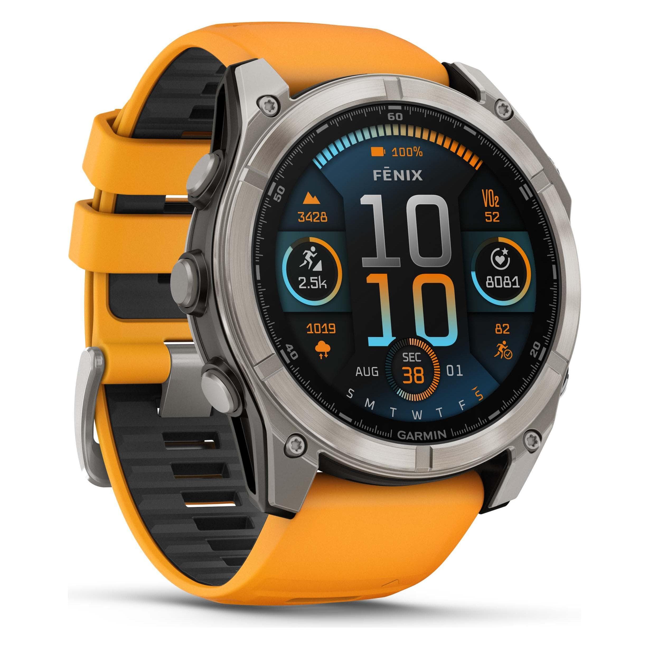 Garmin Fenix 8 AMOLED Sapphire Titan (51 mm, ohne SIM), Smartwatch