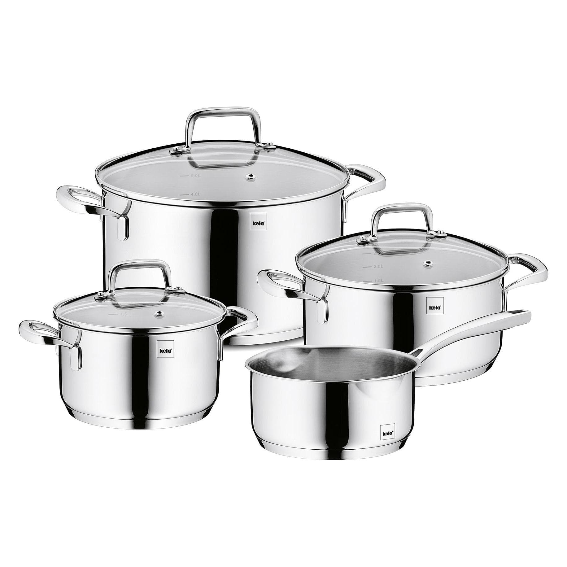 Kela Flavoria, Pfanne + Kochtopf, Silber