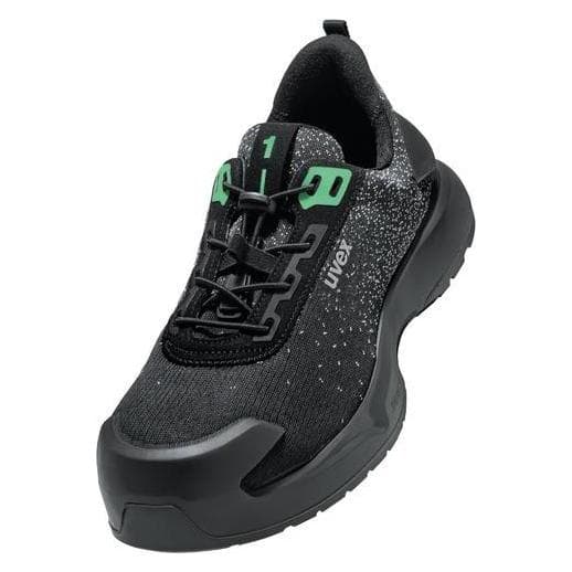 Uvex, Sicherheitsschuhe, 1 x-craft Halbschuhe S1 PL 68082 schwarz, grün Weite 11 Grösse 50 (S1P, 50)