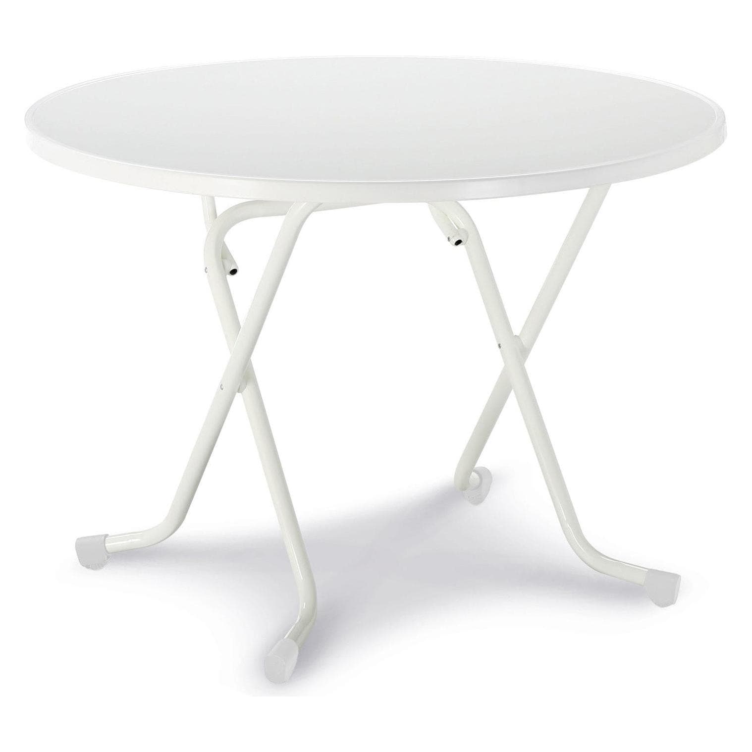 Best, Gartentisch + Balkontisch, Klapptisch Ø 100 H 70 cm weiss (100 x 70 cm)