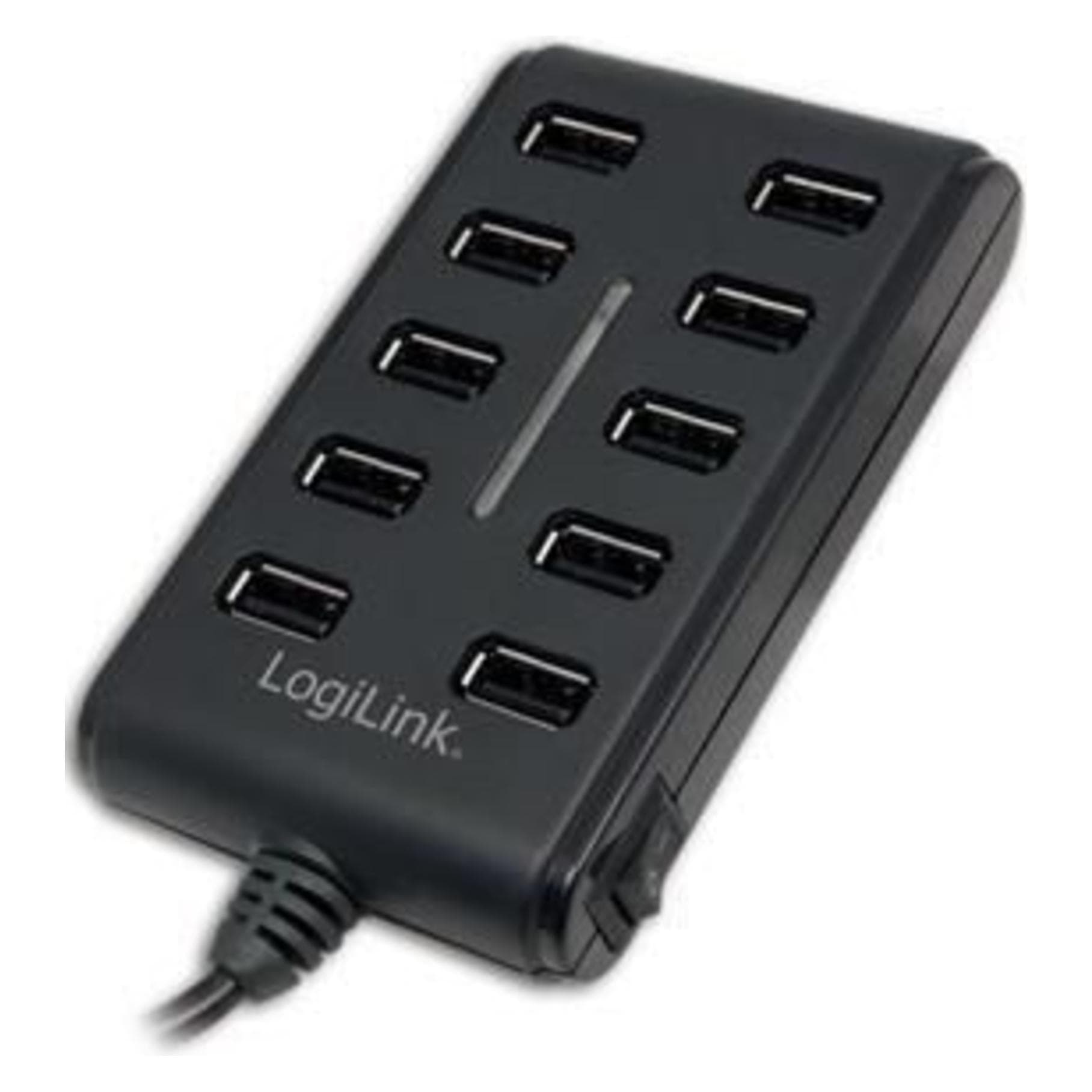 LogiLink UA0126 (USB-A, 10 Ports), Dockingstation + USB Hub, Schwarz