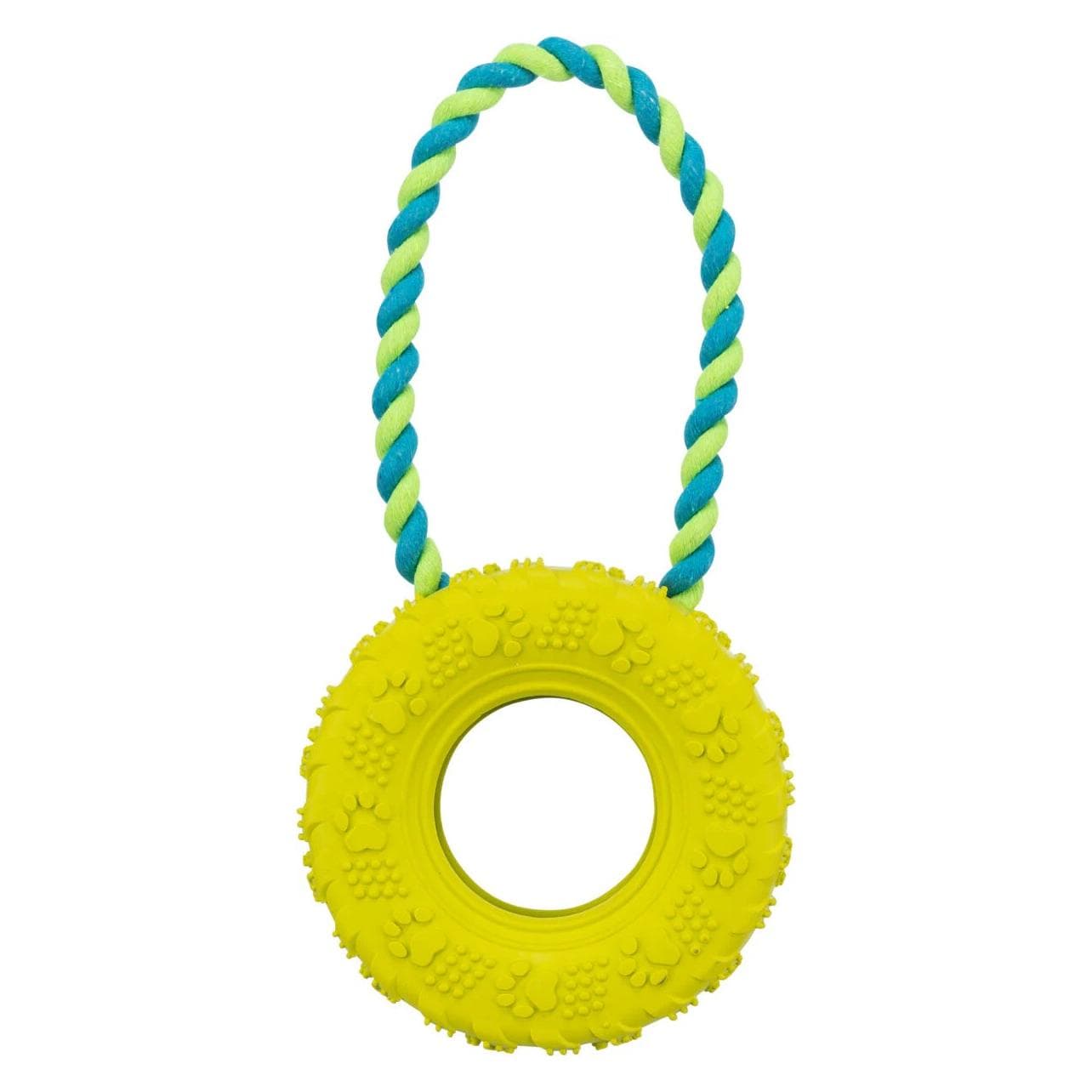 3x Trixie Reifen am Tau D=15cm (Beschäftigungsspielzeug Hund), Hundespielzeug