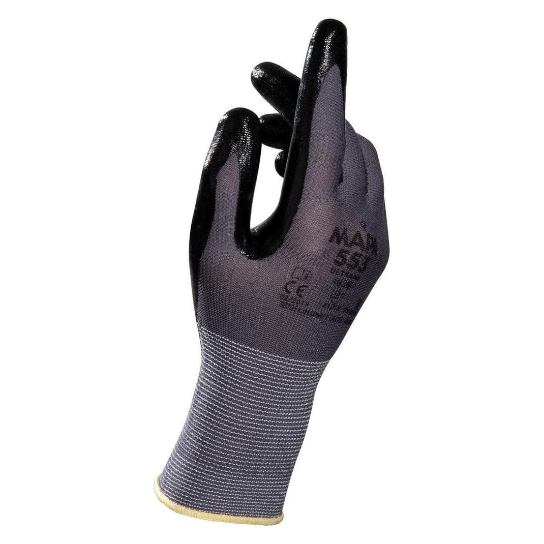 Mapa, Schutzhandschuhe, Ultrane Arbeitshandschuhe, Nitril Schwarz, Grösse 6, XS (6, XS)