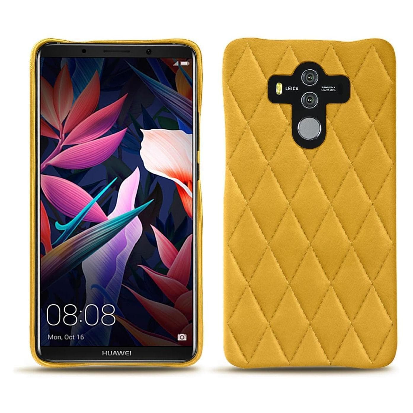Noreve Lederschutzhülle (Huawei Mate 10 Pro), Smartphone Hülle, Gelb