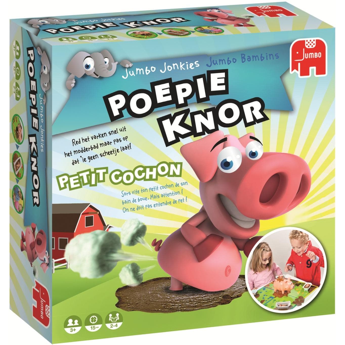 Jumbo Poop Schwein Brettspiel (Deutsch, Französisch, 2 - 4 Spieler)