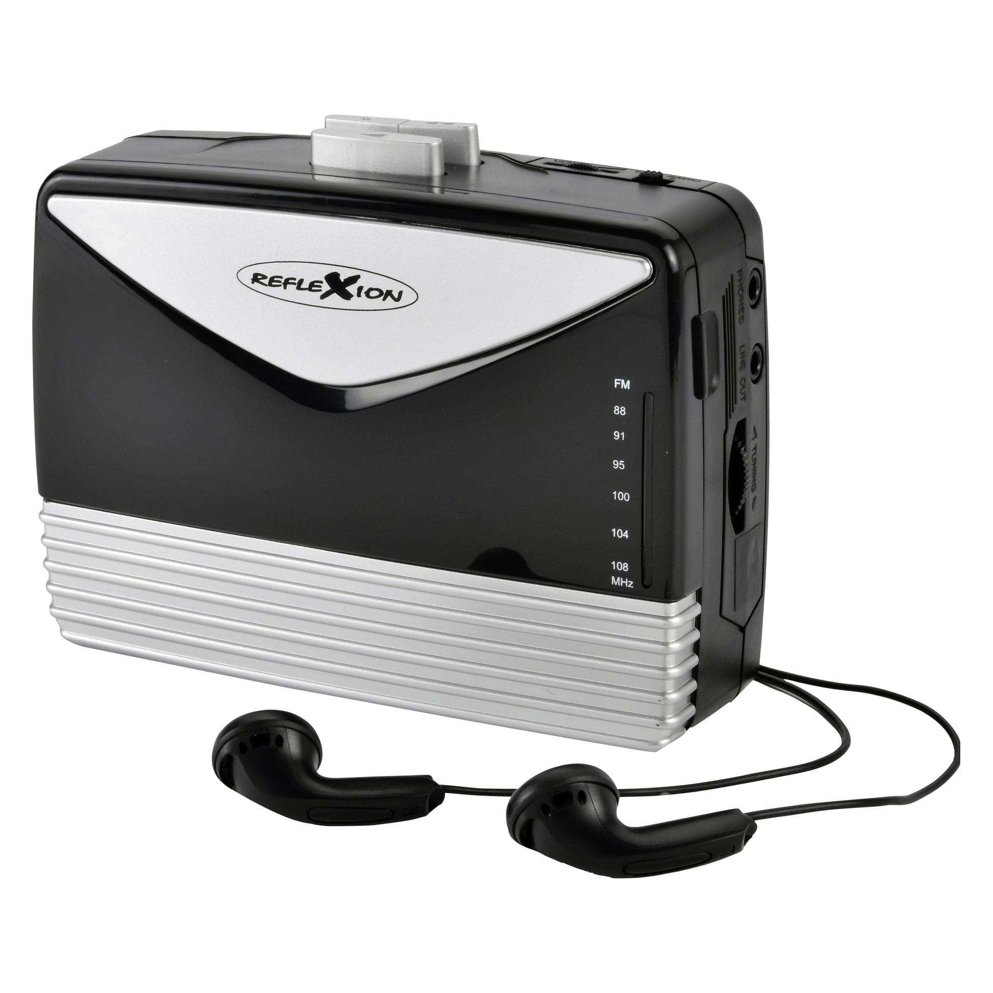 Reflexion Tragbarer Kassettenspieler, MP3 Player + Portable Audiogeräte, Schwarz, Silber