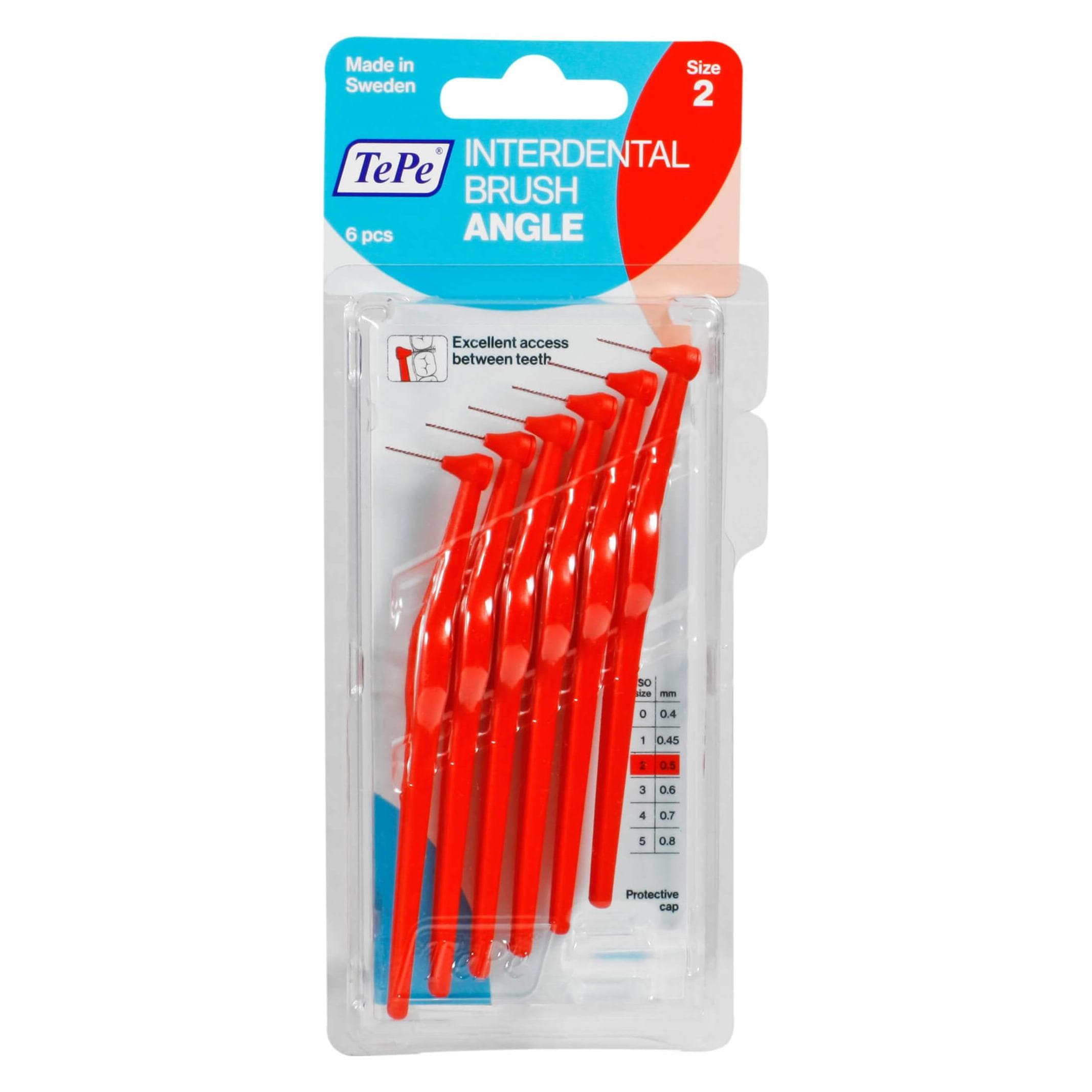 TePe, Interdentalbürste, Interdentalbürsten Angle ISO 2 (6x, 0.50 mm)