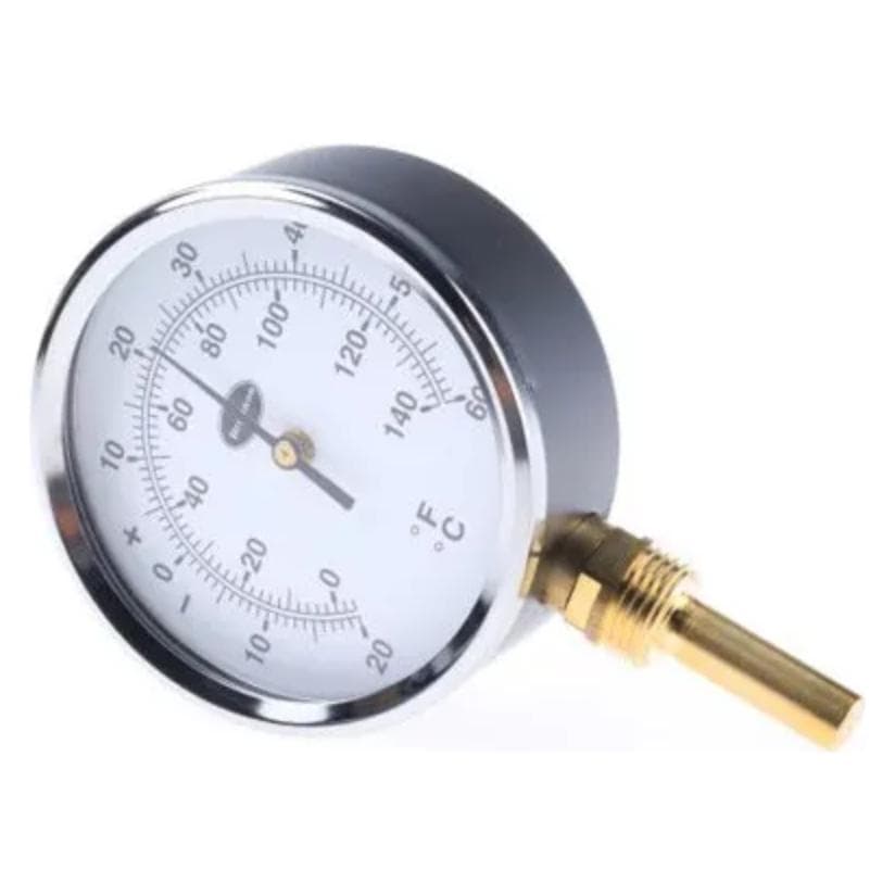 RS PRO Bimetall -20+60/50mm Boden, Thermometer + Hygrometer, Grau