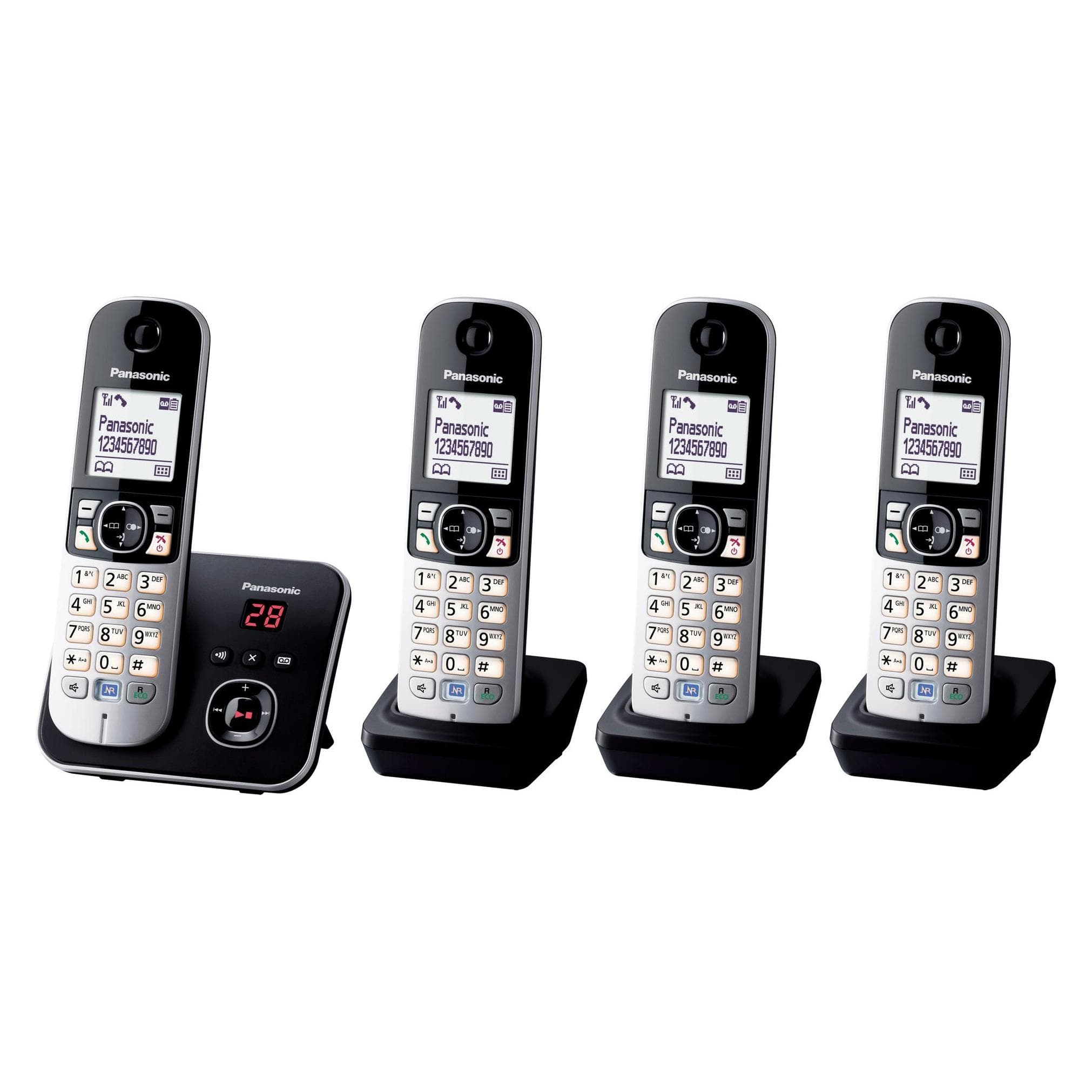 Panasonic KX-TG6824GB / DE, Telefon, Schwarz, Silber