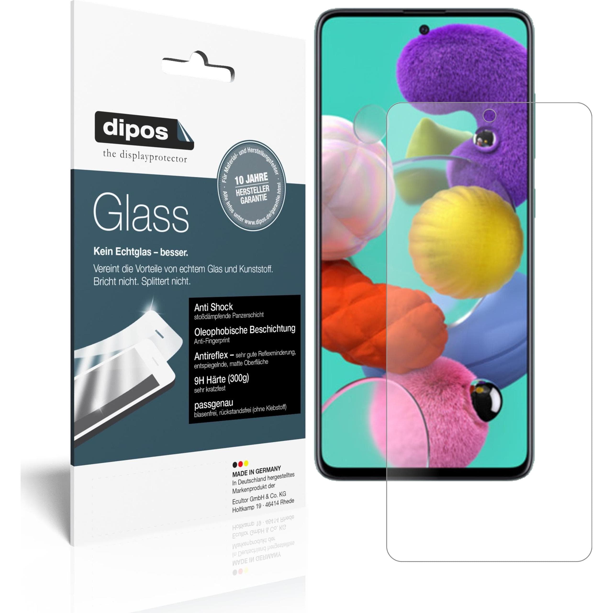 Dipos Displayschutz Anti-Shock (1 Stk., Samsung Galaxy A51 5G), Smartphone Schutzfolie, Transparent