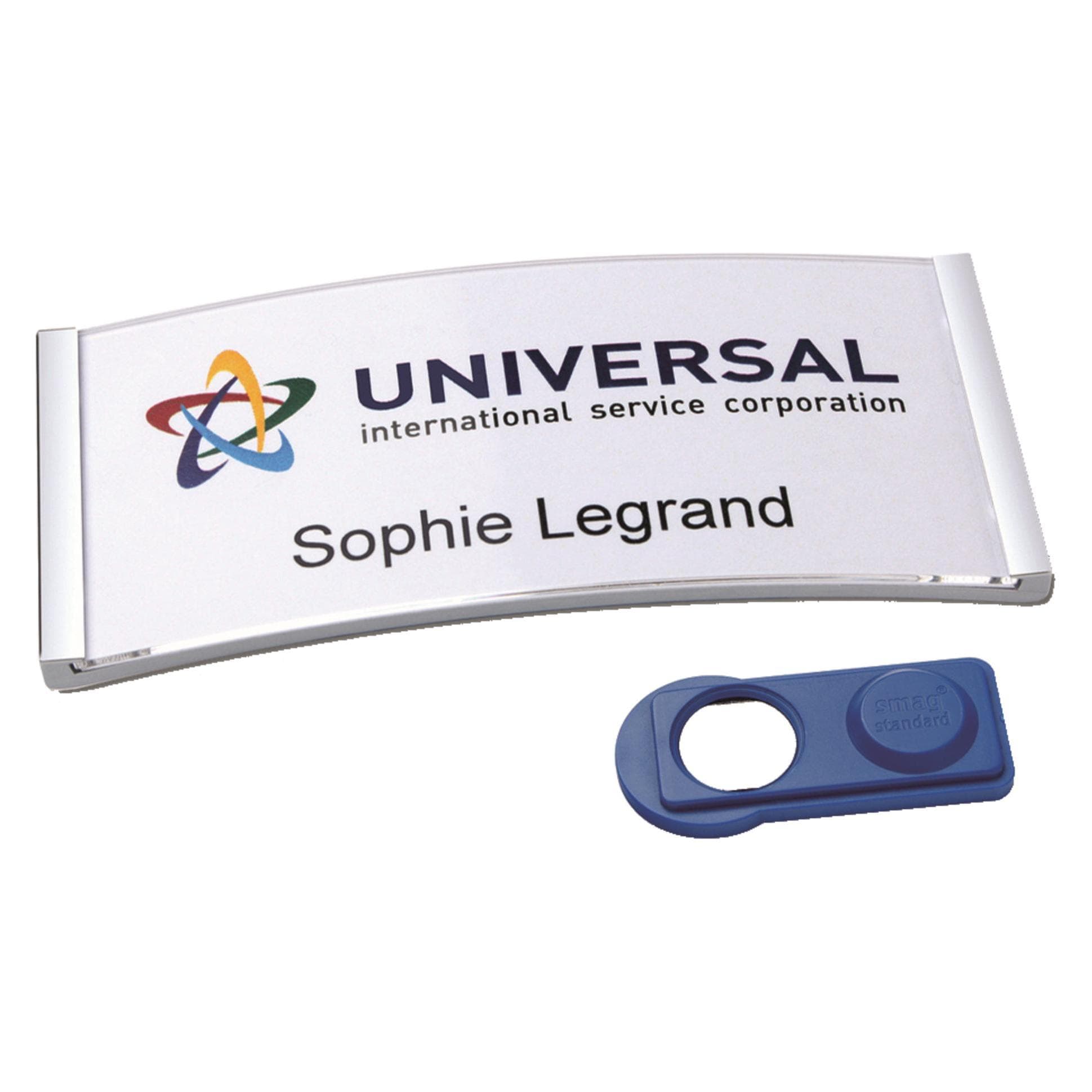 Badgepoint, Informationsschild, POL35MA66-20DR Namensschilder, 74 x 34 mm, metallfarben