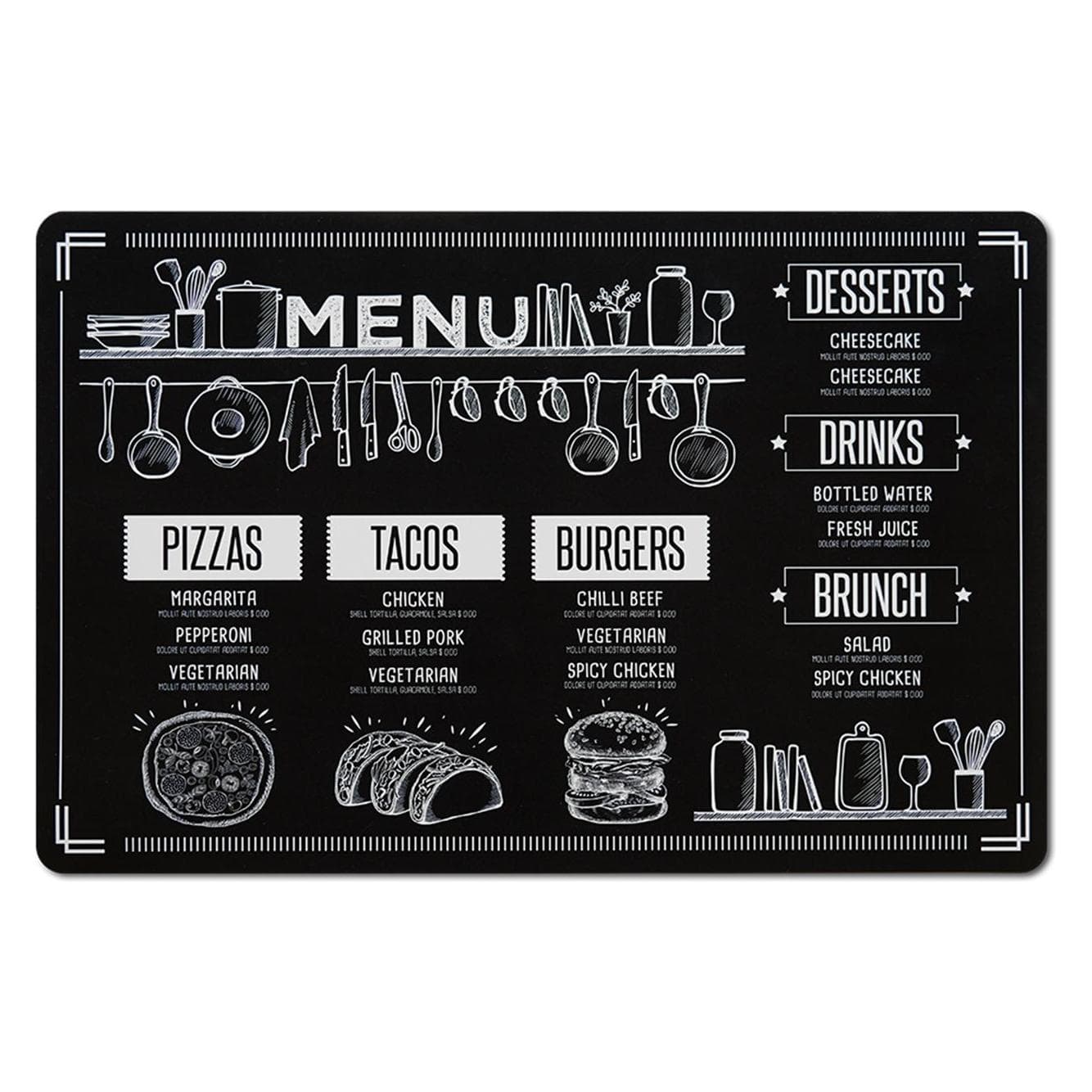 Zeller Present, Tischset, Menu (1 Stk., 43.50 x 28.50 cm)