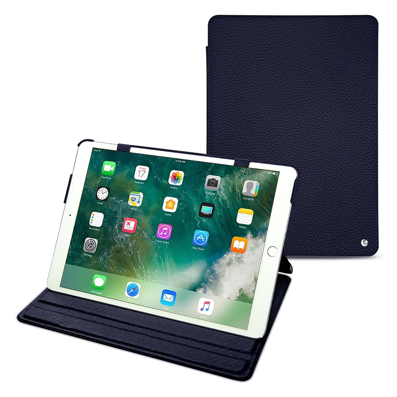 Noreve Lederschutzhülle horizontal (Apple iPad Pro 10.5 2017), Tablet Hülle, Blau, Violett