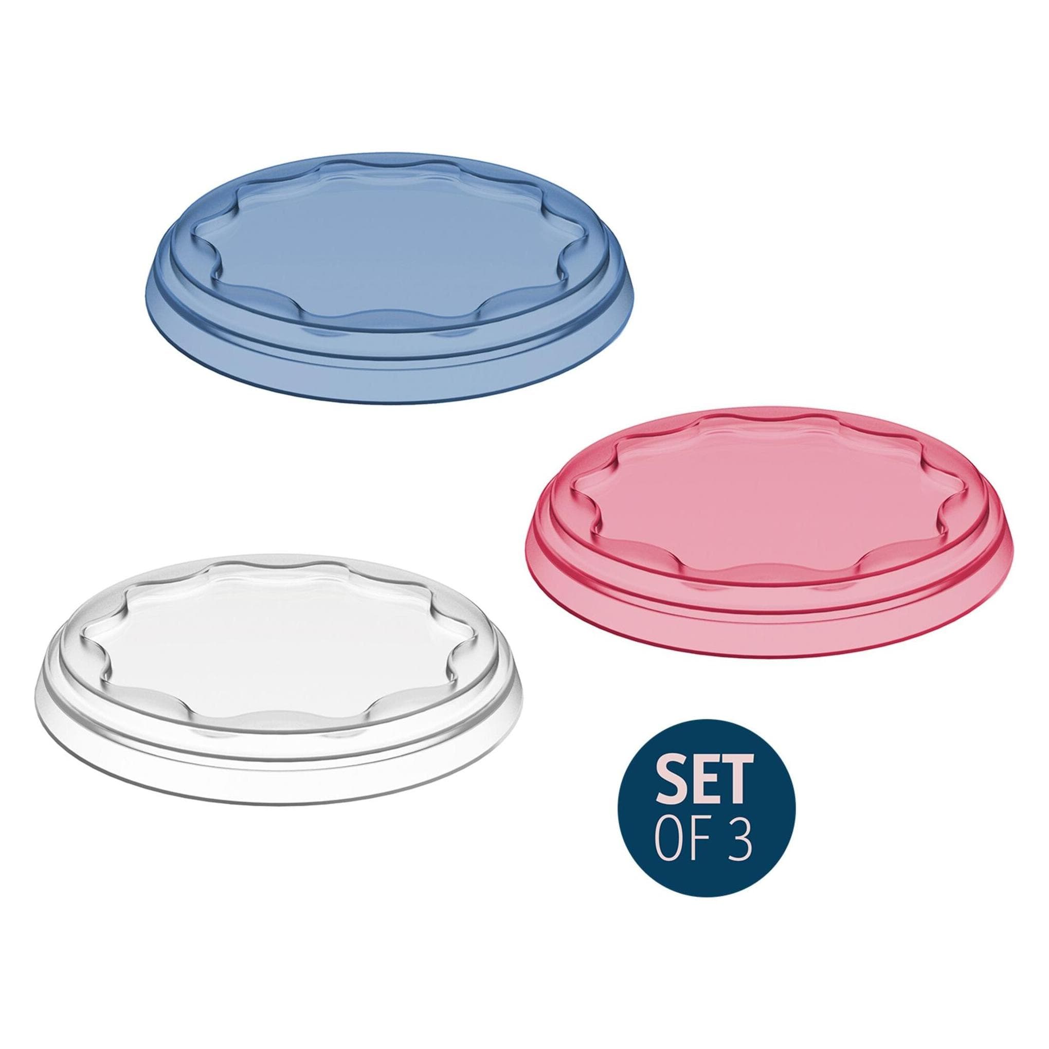 Koziol Frischhalte Abdeckhauben, Lebensmittelverpackung, Blau, Rosa, Grau