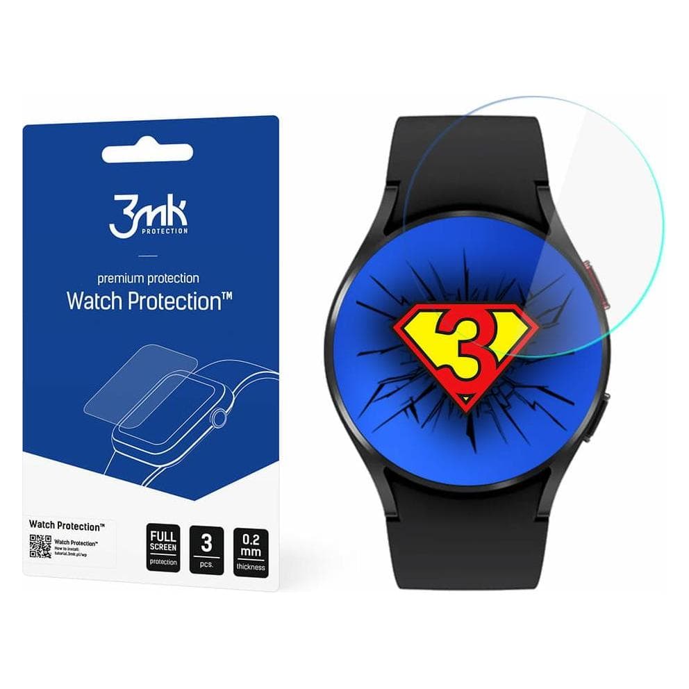 3MK hybrid glass Watch Protection FG for Samsung Galaxy Watch 4 44mm, Smartwatch Schutzfolie, Transparent