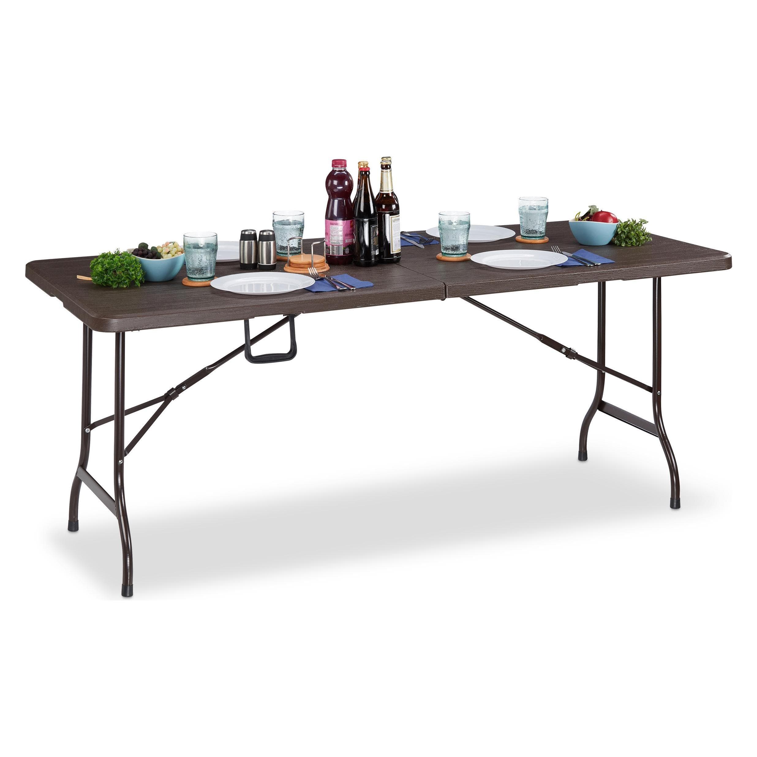 Relaxdays, Gartentisch + Balkontisch, Gartentisch (74 x 74 x 73 cm)