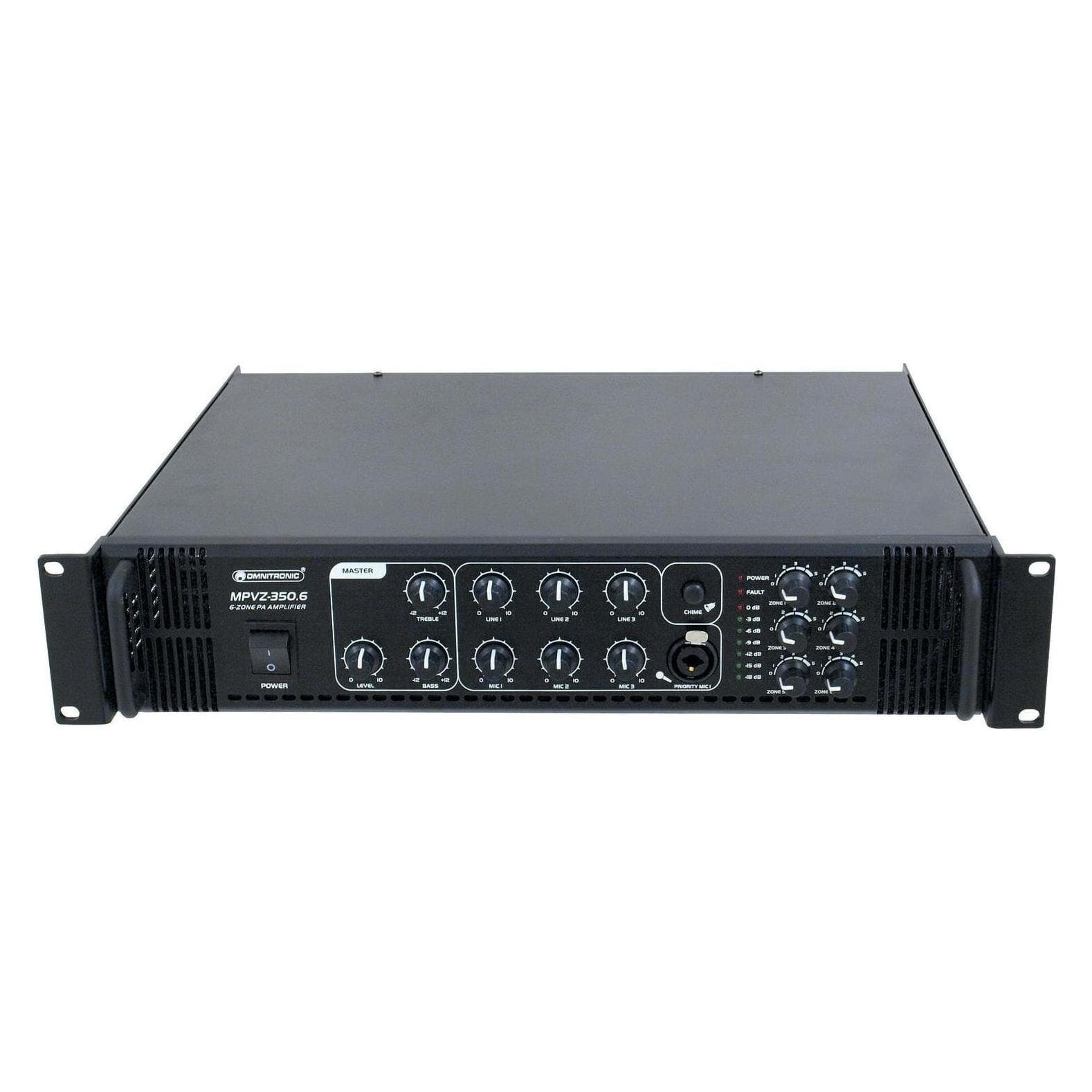 Omnitronic MPVZ350.6 Mischverstärker, Stereoverstärker, Schwarz