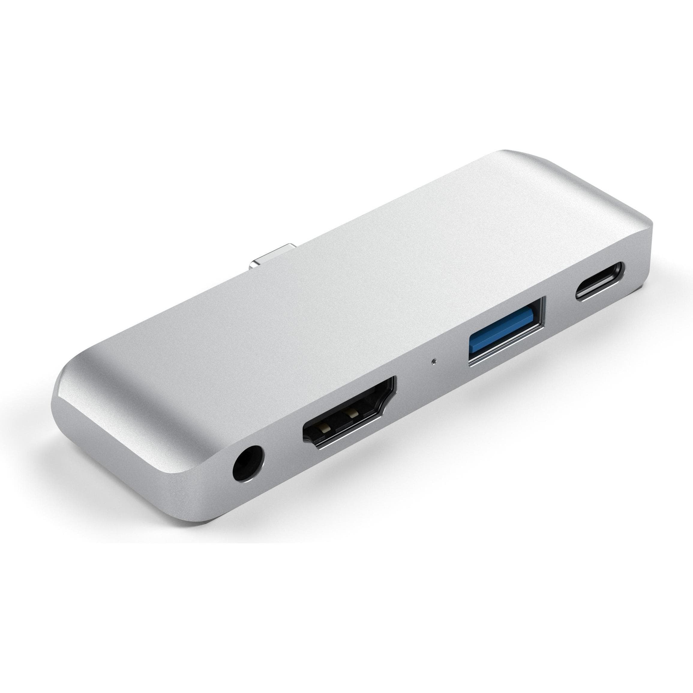 Satechi Mobile Pro (USB-C, 4 Ports), Dockingstation + USB Hub, Silber