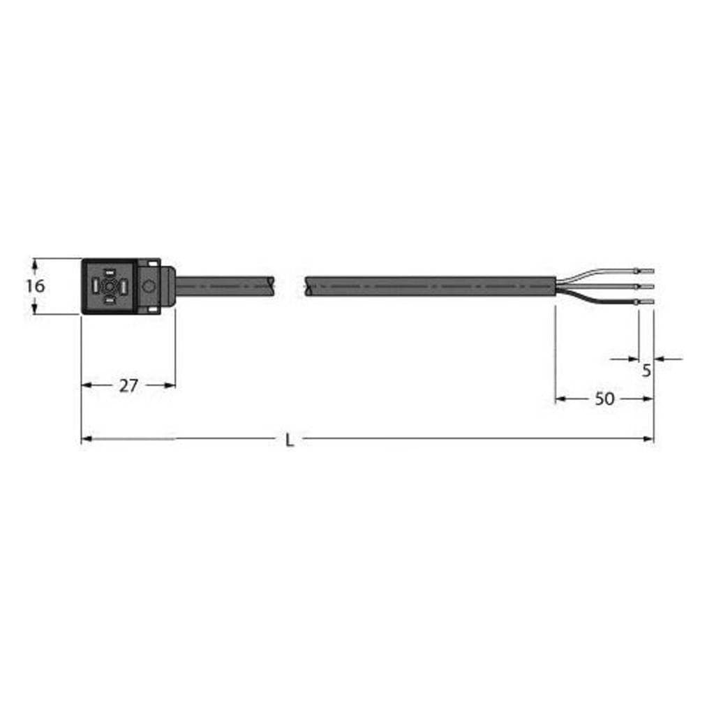 Turck Ventilsteckverbinder (2 m), Stromkabel, Schwarz