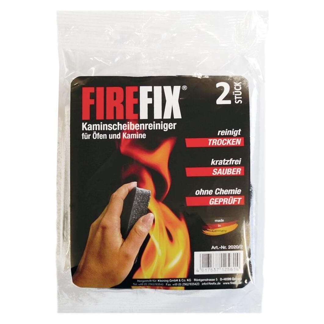 FireFix, Zubehör Kerzen + Kamin, Kaminscheibenreiniger 2 Stück Schwamm anthrazit