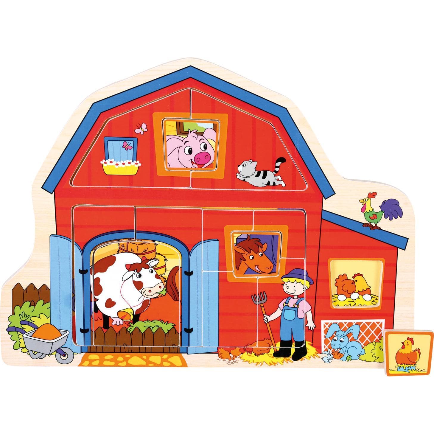 Bino Puzzle Bauernhof, 13 tlg. (13 Teile)