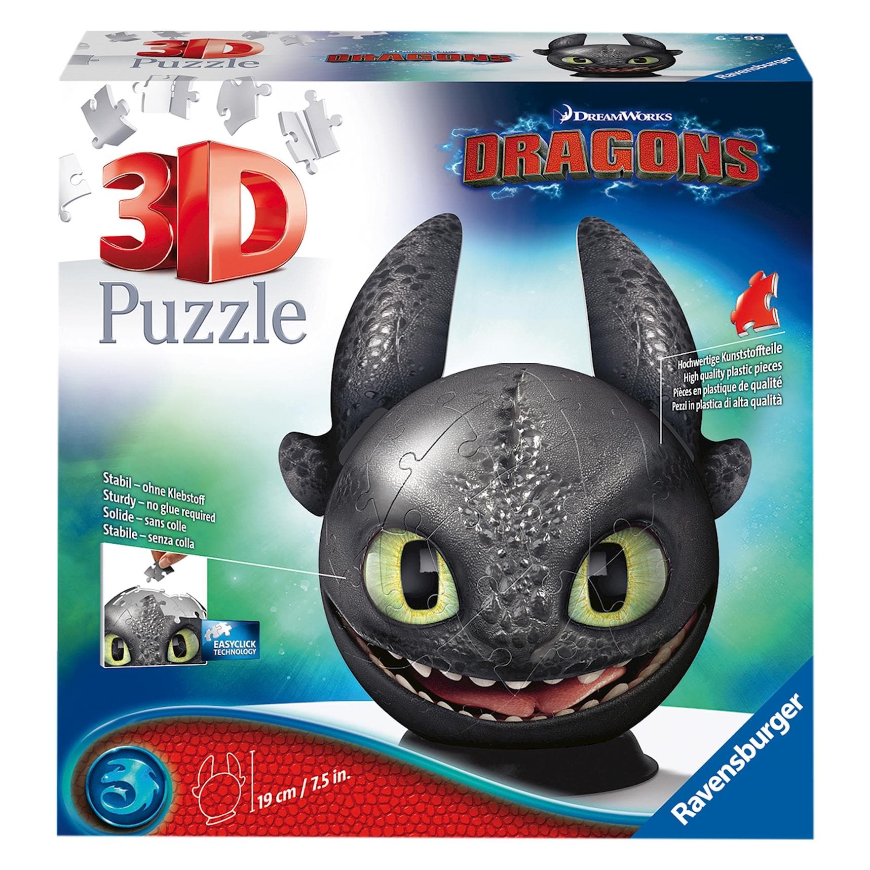 Ravensburger Dragons 3 Ohnezahn mit Ohren (72 Teile)