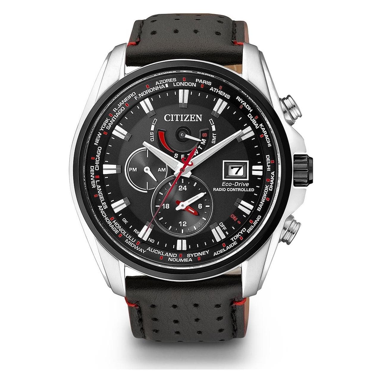 Citizen, Armbanduhr, AT9036-08E Eco-Drive Herren Funkuhr Saphirglas 20ATM 44mm, Schwarz, (Funkuhr, 44 mm)