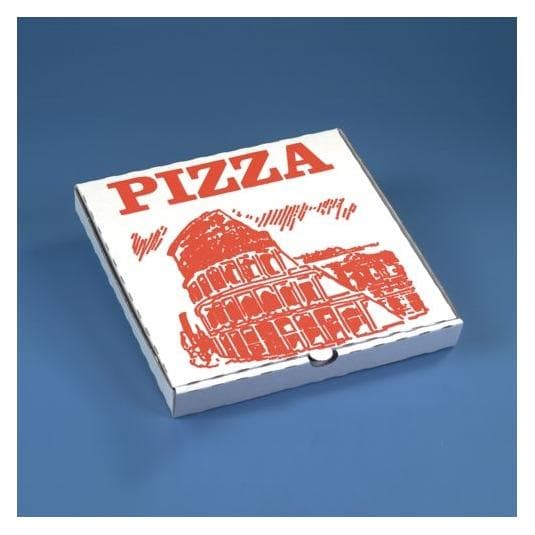 Papstar 100 Pizzakartons Karton, Einwegbehälter, Weiss, Rot