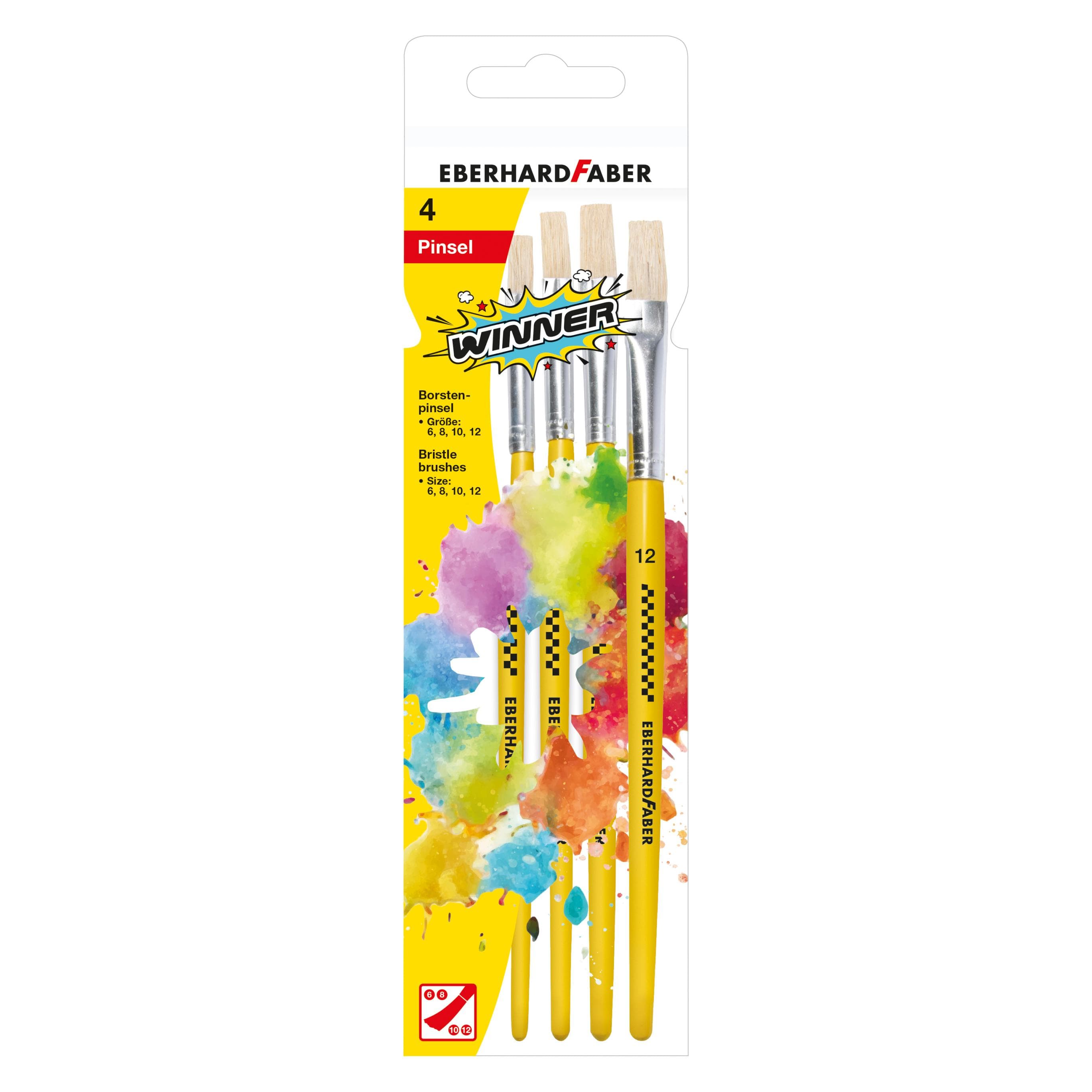 EberhardFaber, Pinsel, Pinsel-Set Borsten, 4 Stück