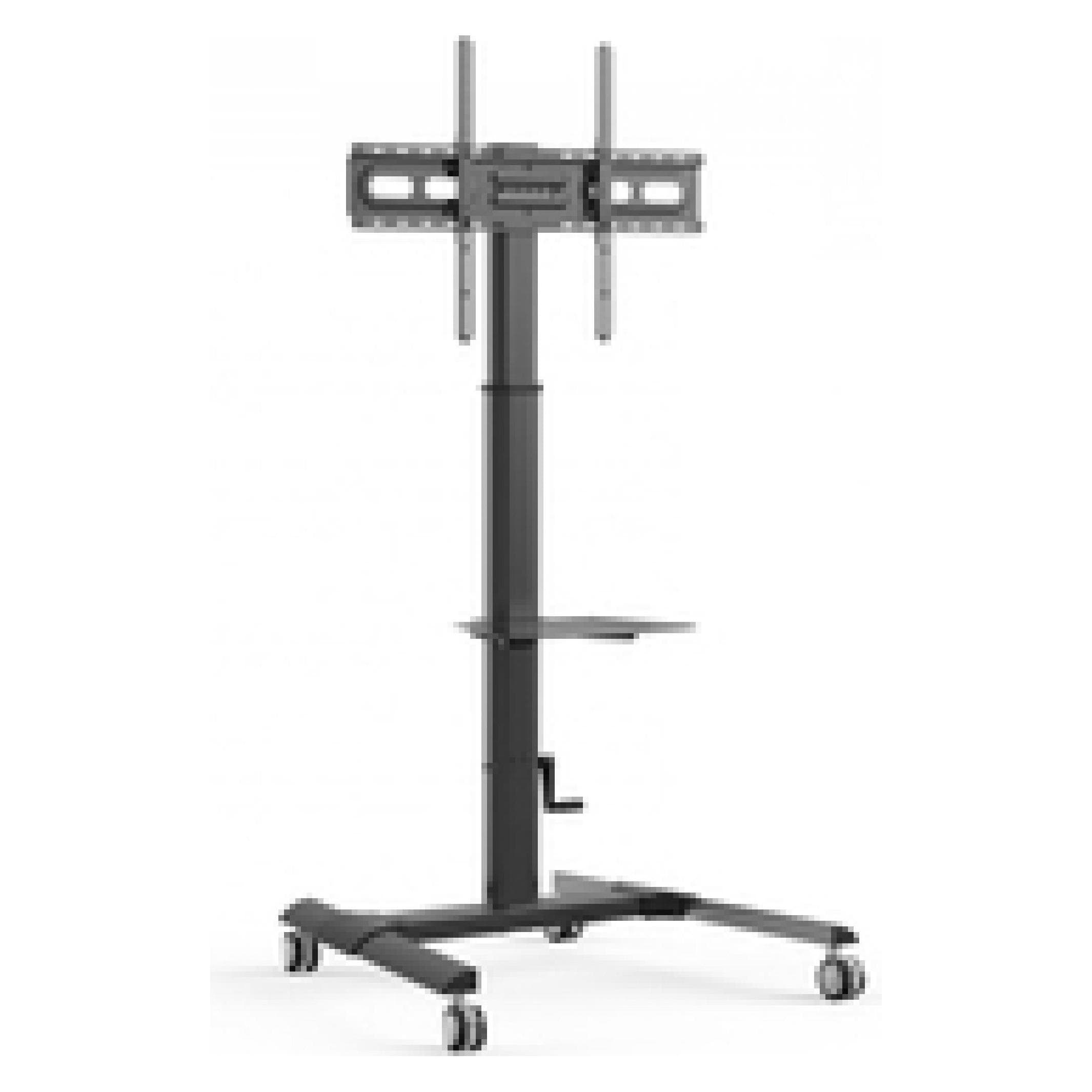 Techly TV Trolley für LCD LED TV 81,28-177,8cm 32-70Zoll schwarz mit Ablage (40 kg, 32" - 70"), TV Ständer, Schwarz
