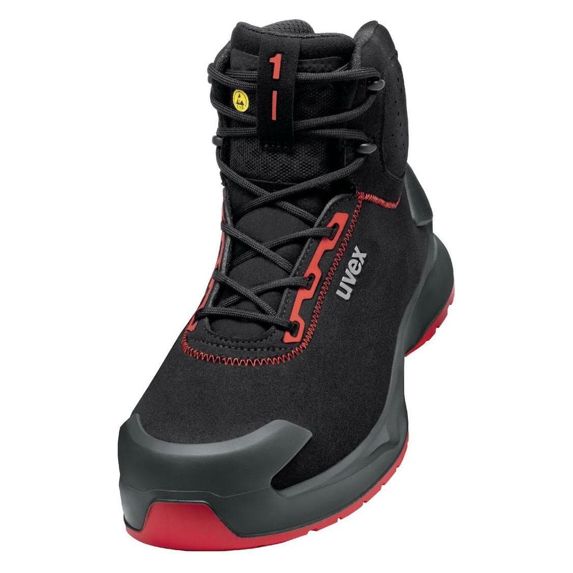 Uvex, Sicherheitsschuhe, 1 x-craft Stiefel S3L 68042 schwarz, rot Weite 11 Grösse 35 (S3, 35)