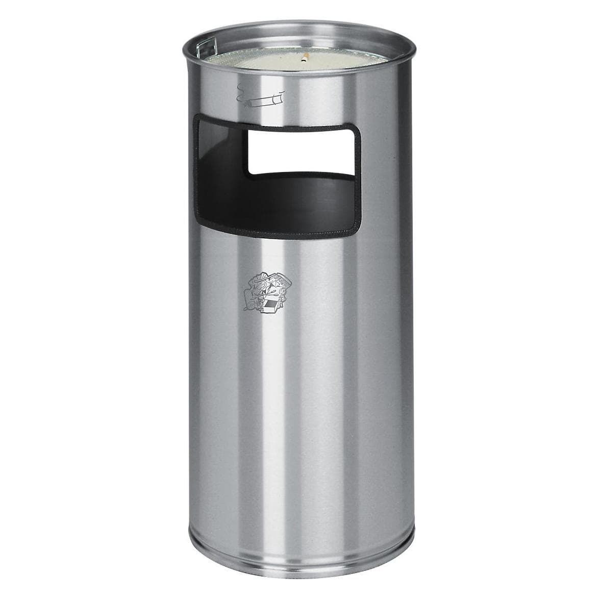 VAR Kombiascher, Abfalleimer, Silber