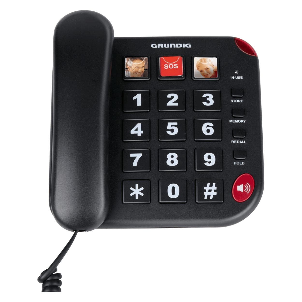 Grundig Seniorentelefon mit Grossen Tasten, Telefon, Schwarz