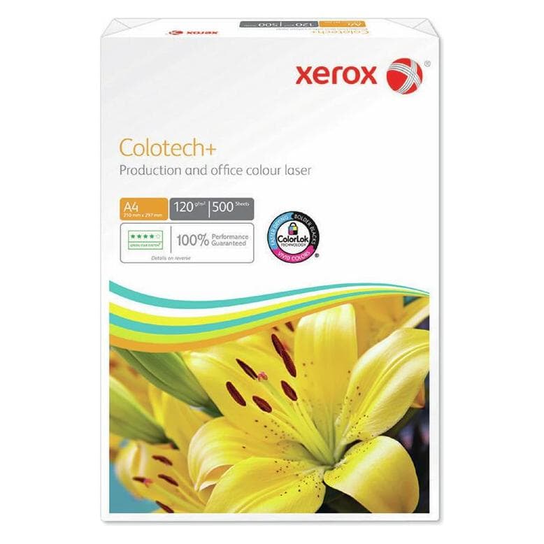 Xerox Colotech+ Papier (120 g/m², A4, 500 Stk.), Fotopapier, Weiss