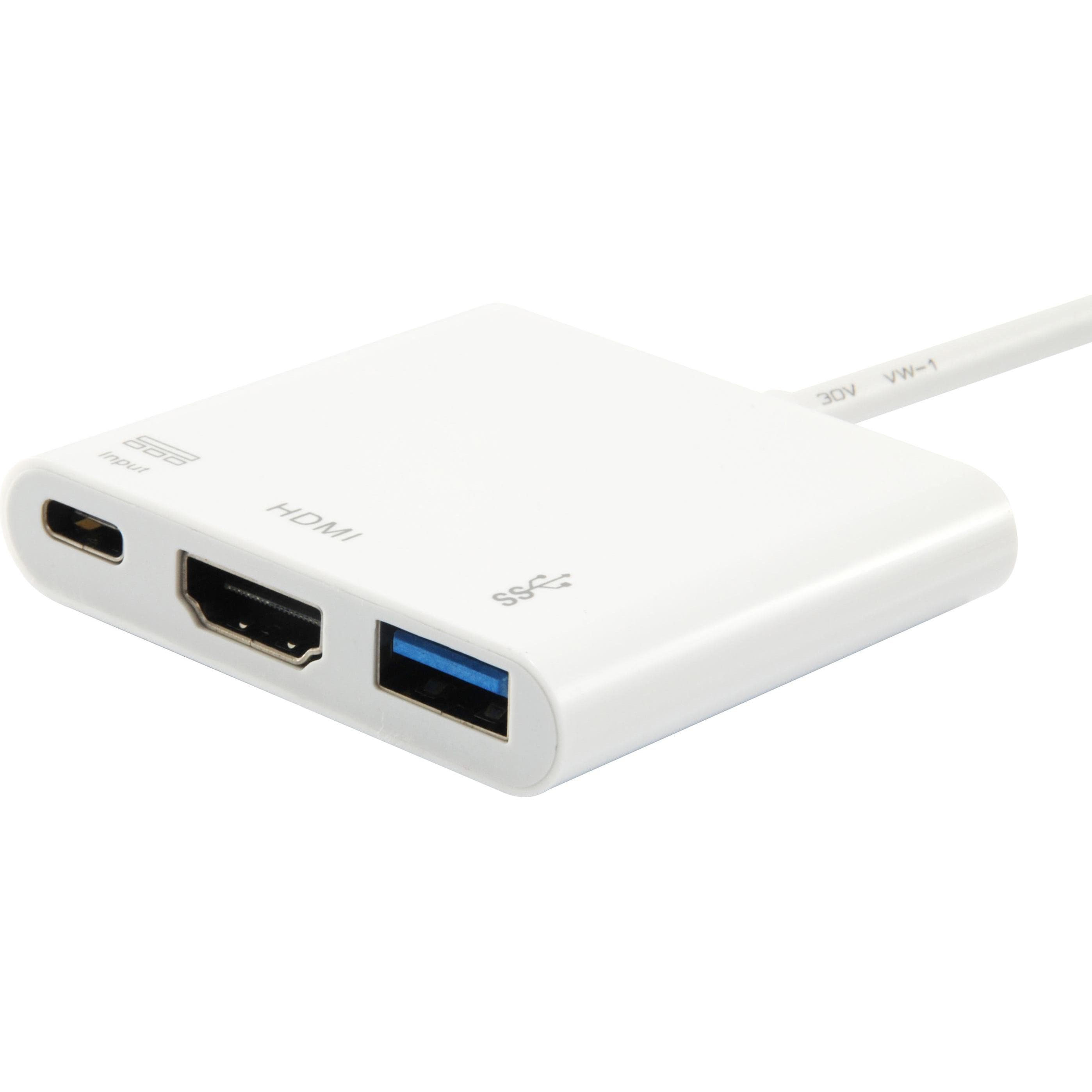 equip USB Typ C zu (USB-C, 3 Ports), Dockingstation + USB Hub, Weiss