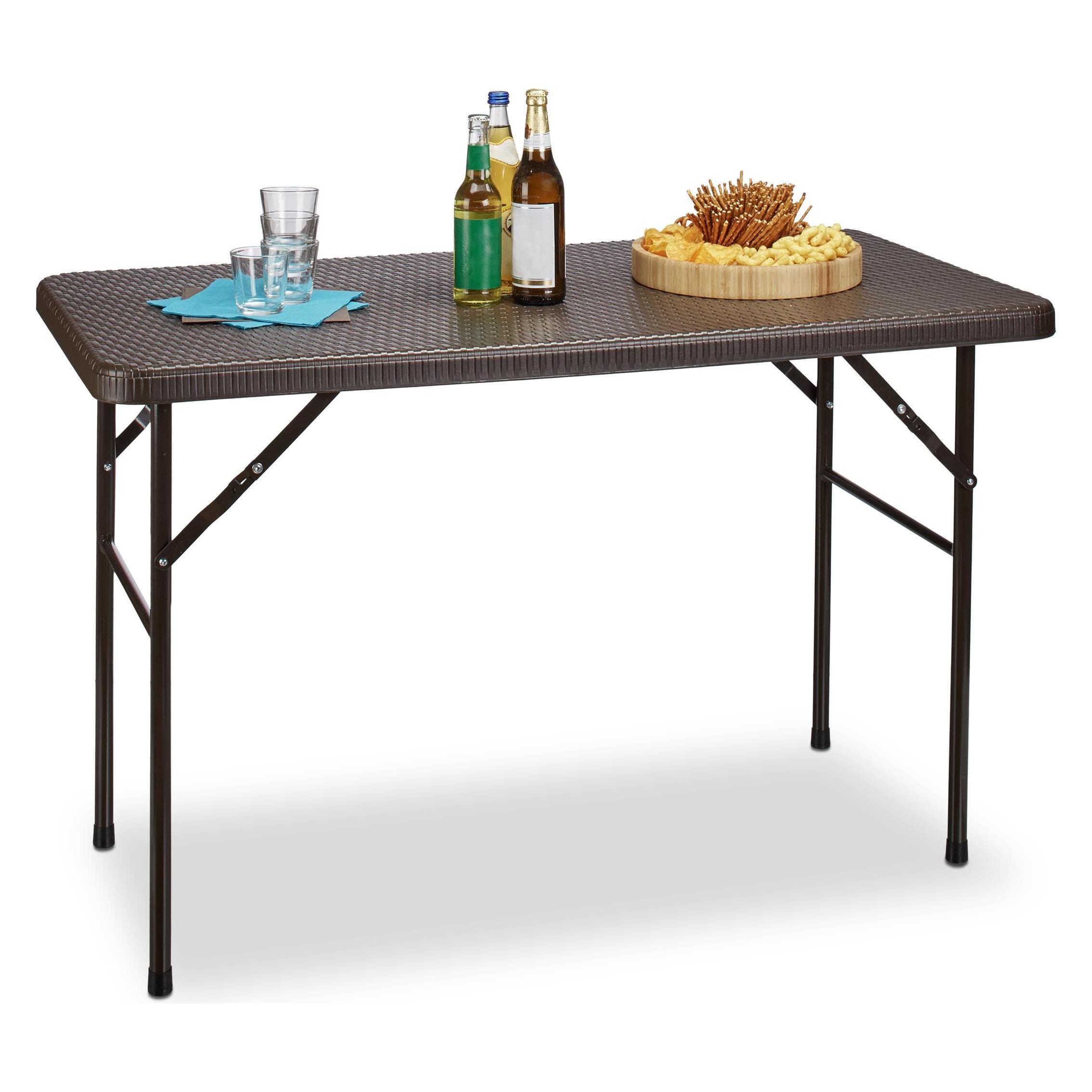Relaxdays, Gartentisch + Balkontisch, Gartentisch (121.50 x 61.50 x 74 cm)
