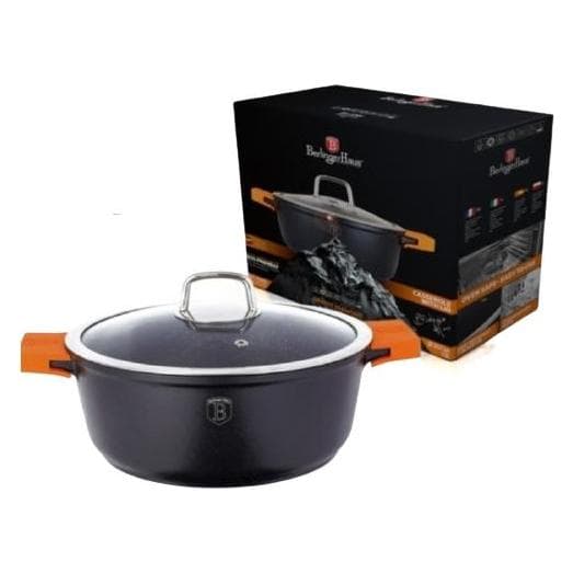 BerlingerHaus Pot GRANIT DIAMOND 20cm 2,4l BH-1094, Pfanne + Kochtopf, Orange, Mehrfarbig, Schwarz