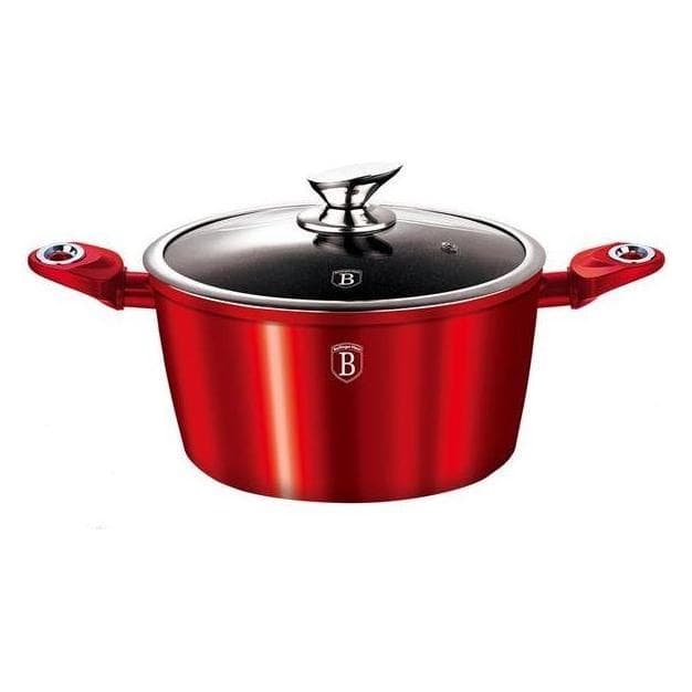BerlingerHaus GRANITE POT 28cm Red METALLIC LINE BH-1258, Pfanne + Kochtopf, Rot