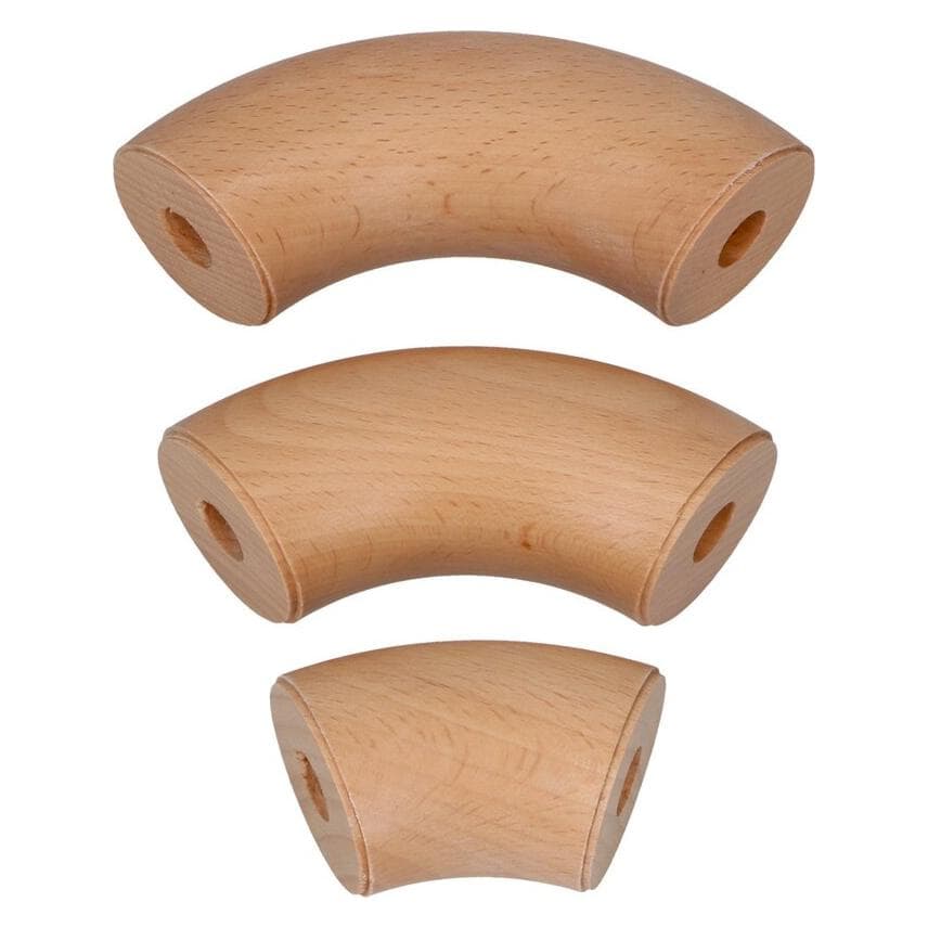 OK-Line, Treppengeländer + Handlauf, Holz-Handlaufbogen Ø 42 mm (Holz lackiert)