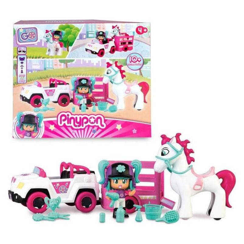 Pinypon PNY25000 - Let's Go!- Auto con rimorchio e cavallo