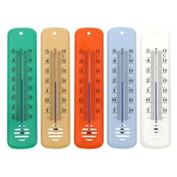 Terdens Plastikraum Thermometer 35x145, Thermometer + Hygrometer, Mehrfarbig