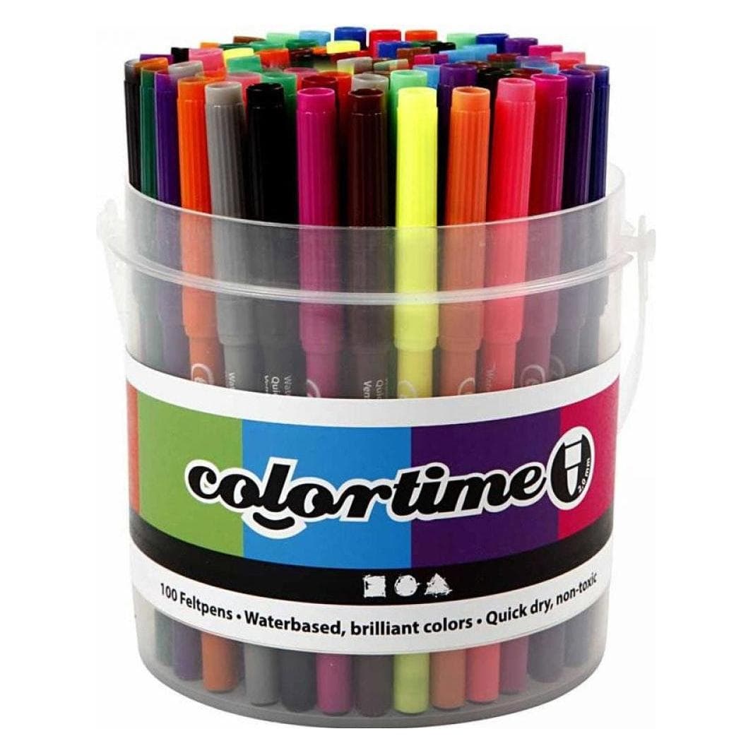 Creativ Company, Marker, Eimer mit Filzstifte (100x)