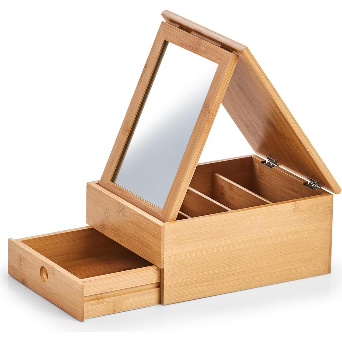 Zeller Present, Uhrenbox + Schmuckaufbewahrung, Schmuckkästchen, Braun