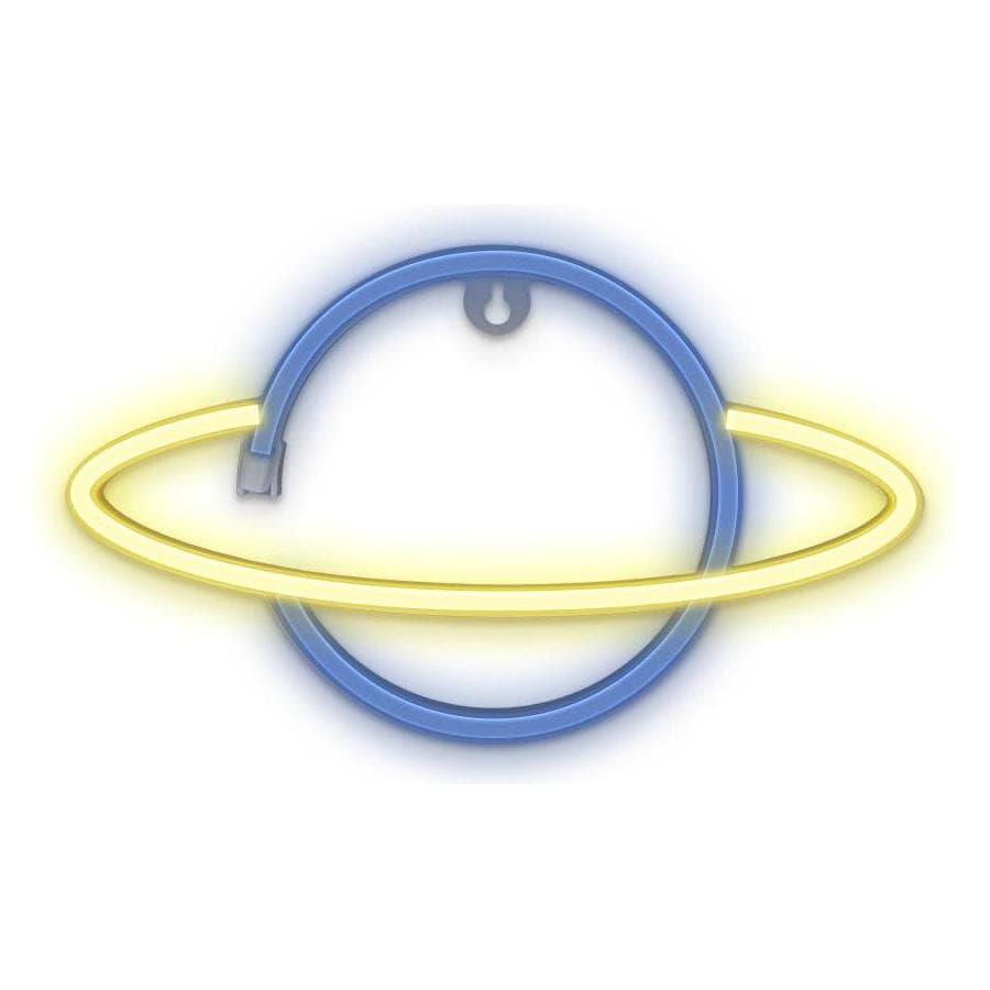 Forever Light, Deckenleuchte, Neon LED Licht SATURN gelb blau Fledermaus + USB FLNE11 (14 lm)