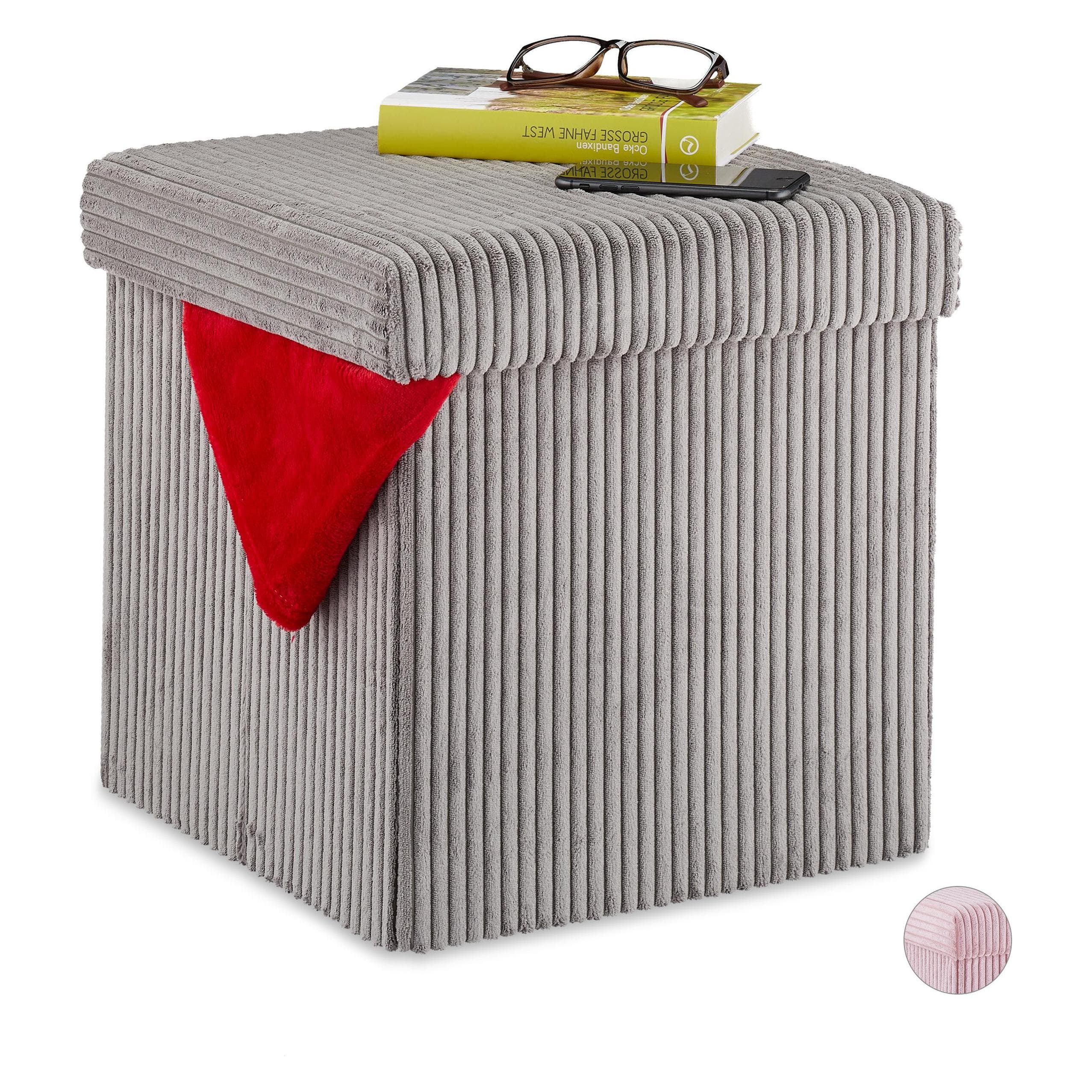 Relaxdays, Hocker + Pouf, Sitzwürfel