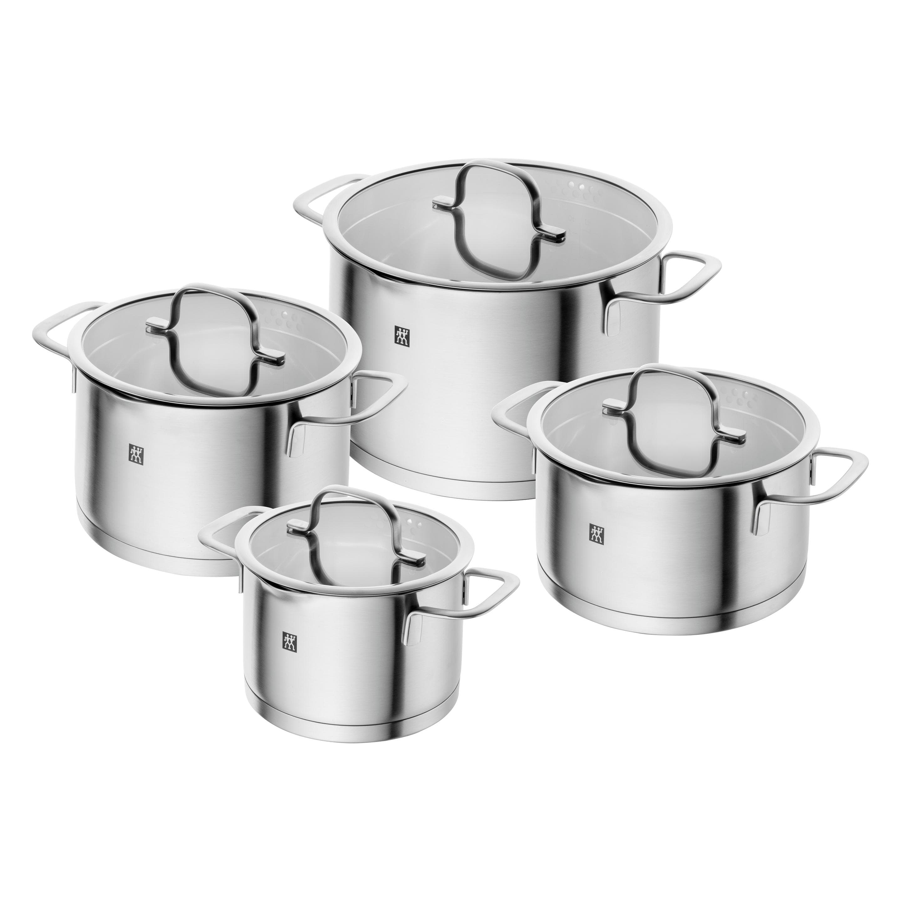 Zwilling TrueFlow Kochgeschirr-Set 4tlg., Pfanne + Kochtopf, Silber