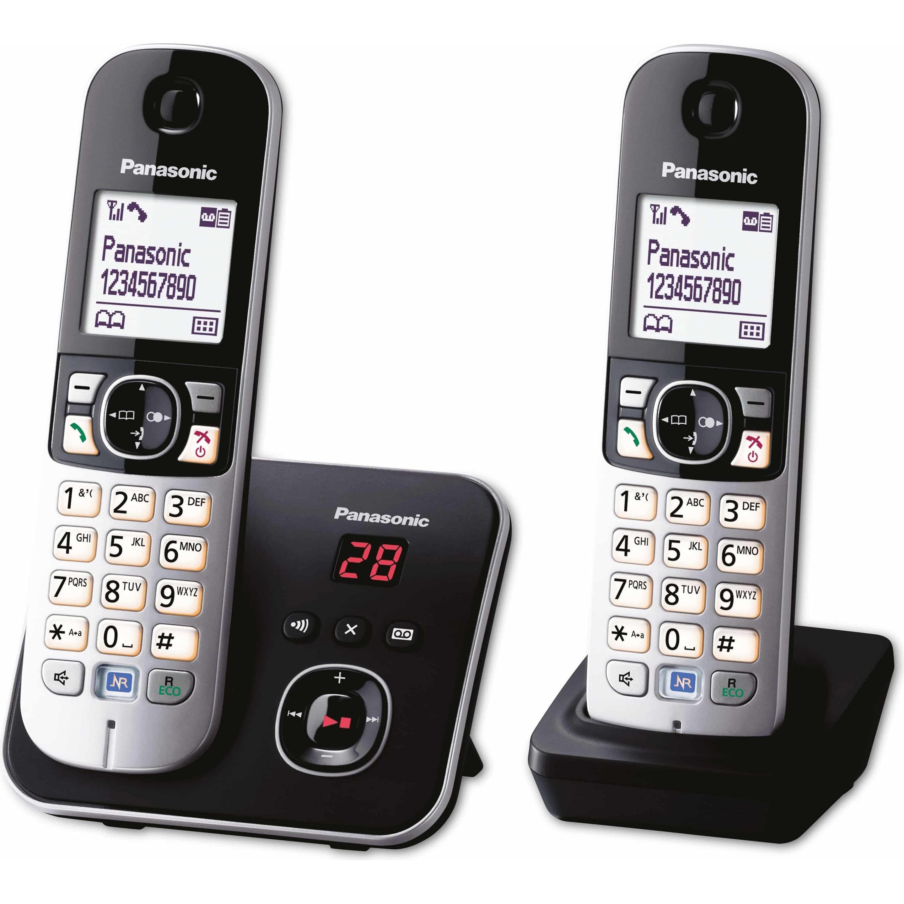 Panasonic KX-TG6822, Telefon, Schwarz, Silber