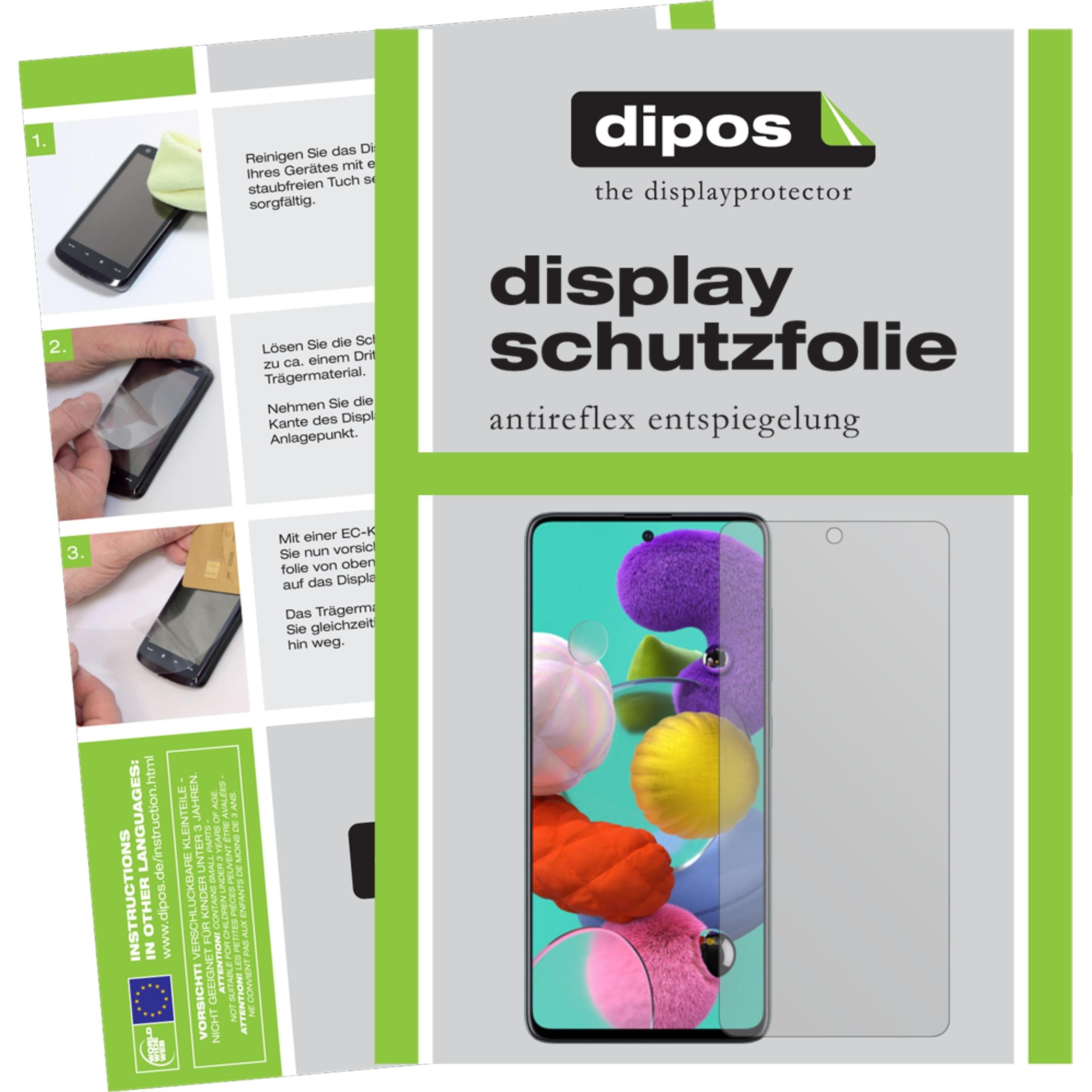 Dipos Displayschutzfolie Antireflex (6 Stk., Samsung Galaxy A71), Smartphone Schutzfolie, Transparent